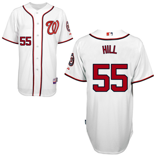 Taylor Hill #55 MLB Jersey-Washington Nationals Men's Authentic Home White Cool Base Baseball Jersey